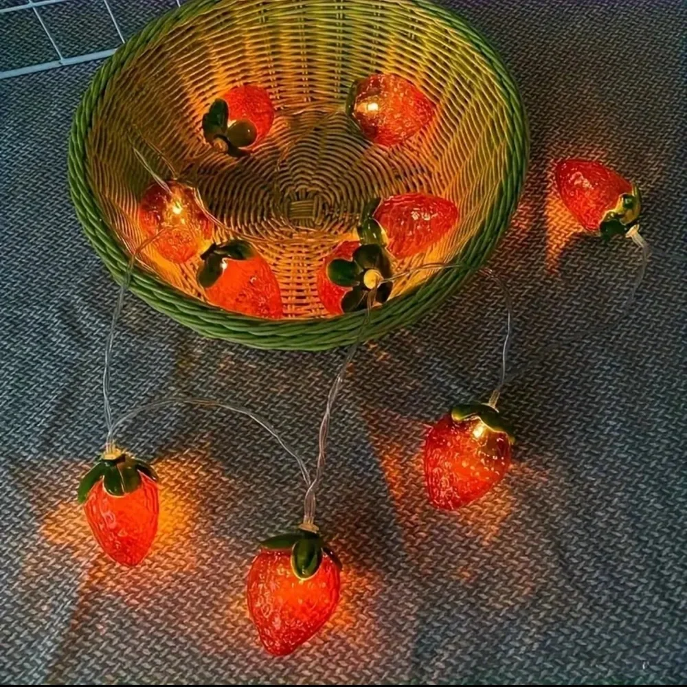Strawberry String Lights LED 10 Bulbs Garland Christmas Party Decor